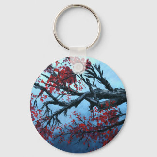 japanese cherry blossom flower tree oriental art key ring