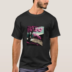 Japanese Cherry blossom next to a lake painting T-Shirt