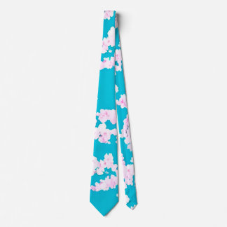 Japanese Cherry Blossom Pattern Spring Blooms Tie