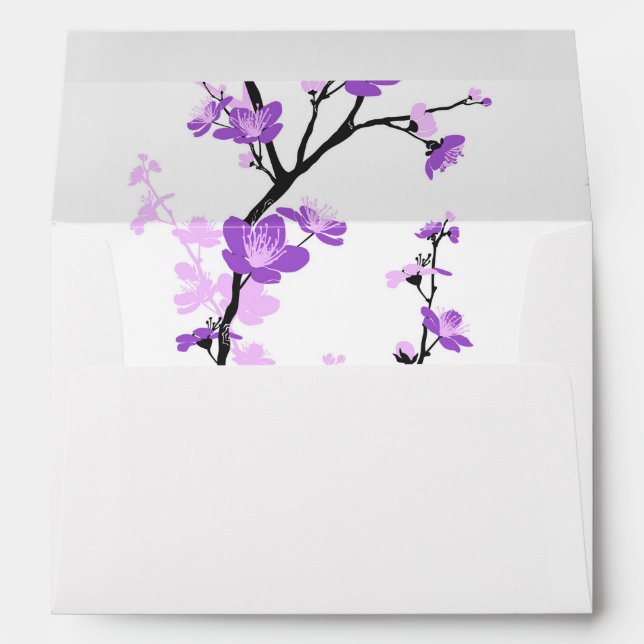 Japanese cherry blossom, royal purple, flower,girl envelopes (Back (Bottom))