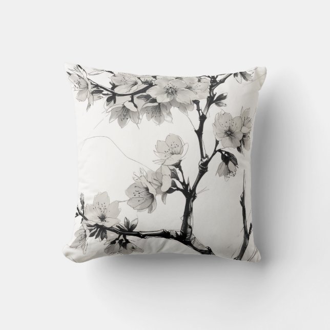 Japanese Cherry Blossom Sakura Cushion (Front)