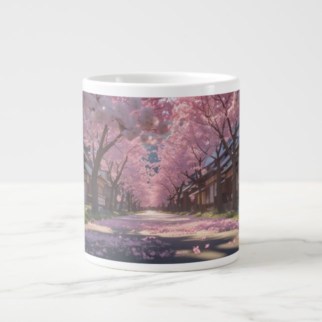 Japanese Cherry Blossom Sakura Mug - Day & Night S (Front)