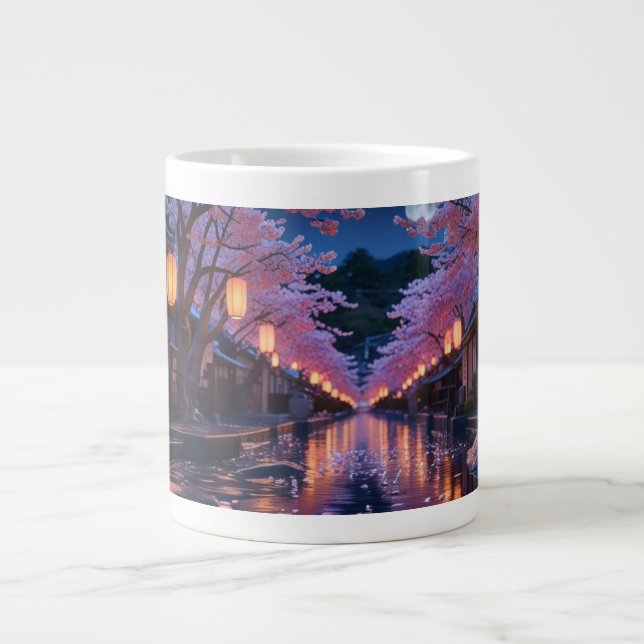 Japanese Cherry Blossom Sakura Mug - Night (Front)