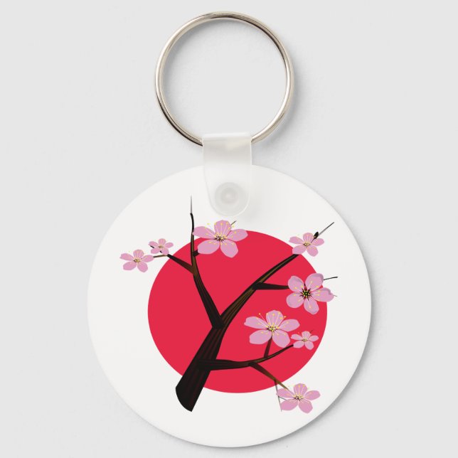 Japanese Cherry Blossom Tattoo Key Ring (Front)