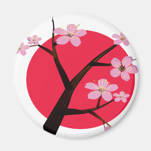 Japanese Cherry Blossom Tattoo Magnet