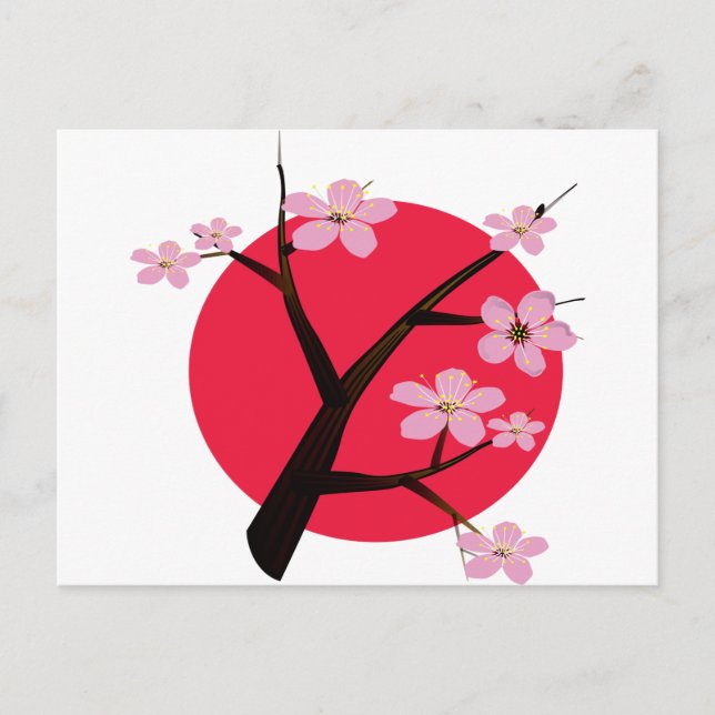 Japanese Cherry Blossom Tattoo Postcard (Front)