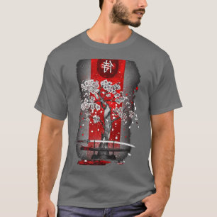 Japanese Cherry Blossom tree Samurai Katana Sword T-Shirt