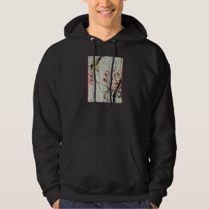 Japanese Cherry Blossom Vintage Graphical Art Wood Hoodie
