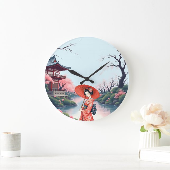 Japanese Cherry Blossom Wall Clock  (Home)