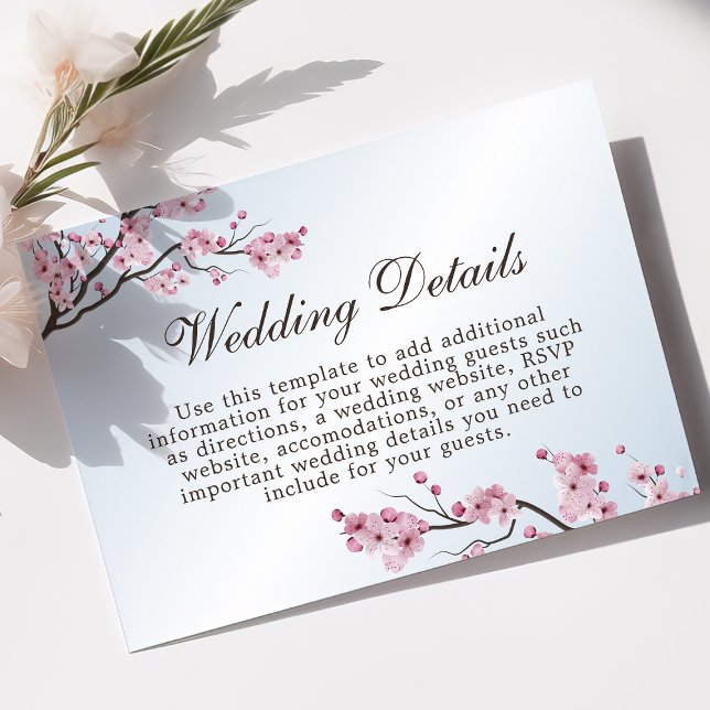Japanese Cherry Blossom Wedding Details Card (Creator Uploaded)