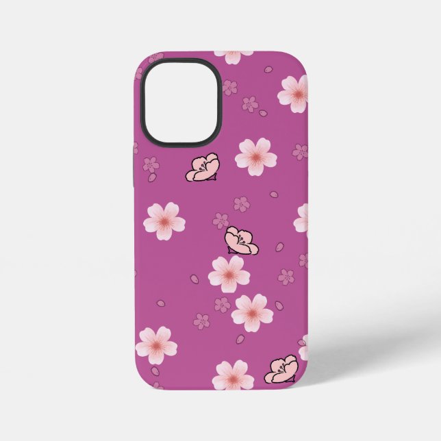 Japanese Cherry Blossoms and Petals iPhone Case (Back)