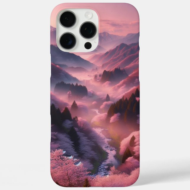 Japanese Cherry Blossoms in a Mountain Forest Case-Mate iPhone Case (Back)