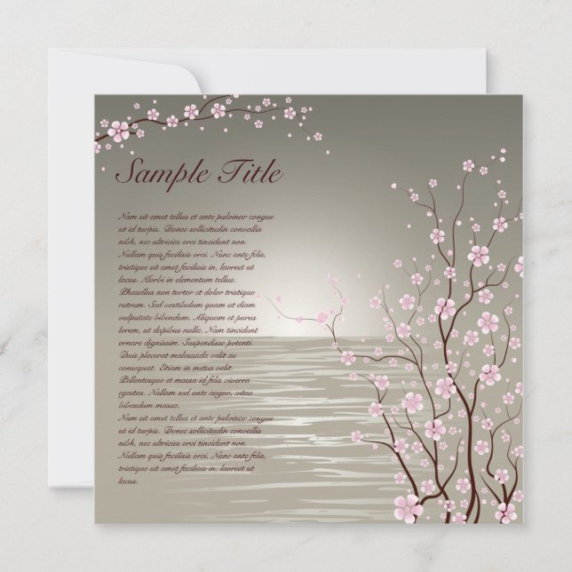 Japanese Cherry Blossoms Invitation 01 (Front)