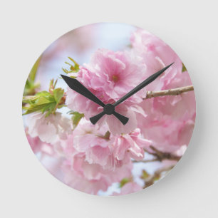 Japanese cherry blossoms round clock