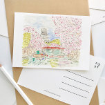 Japanese Cherry Blossoms Watercolor Travel  Invitation Postcard<br><div class="desc">A beautifully painted watercolor travel postcard featuring the cherry blossoms in Japan.</div>