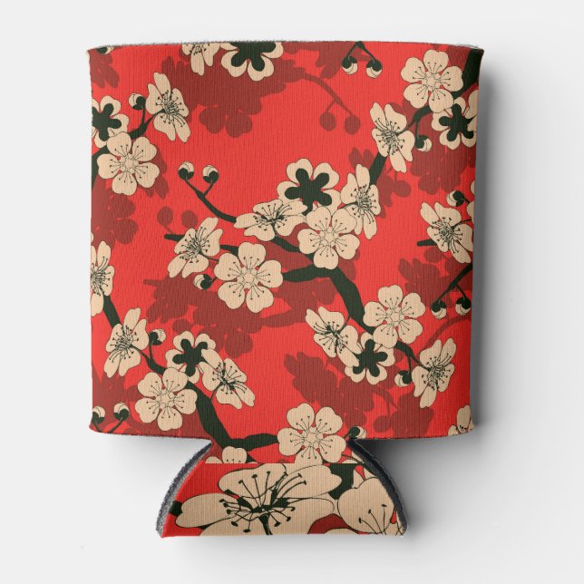 Japanese Cherry Branch: Stylish Can Cooler (Front)