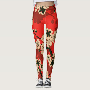 Japanese Cherry Branch: Stylish Leggings