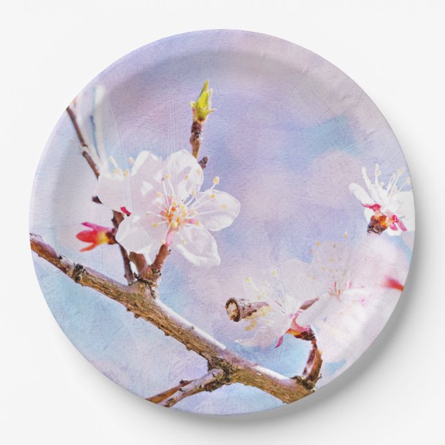 Japanese Cherry - Sakura In Bloom Paper Plate (Front)