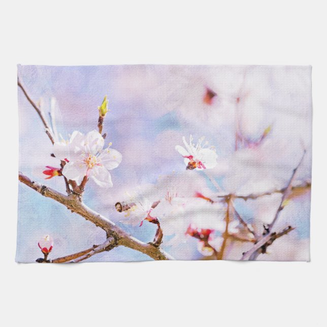 Japanese Cherry - Sakura In Bloom Tea Towel (Horizontal)
