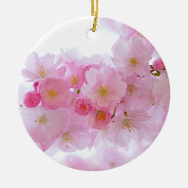 Japanese Cherry Tree Blossom Ceramic Tree Decoration (Front)