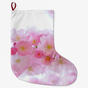 Japanese Cherry Tree Blossom Large Christmas Stocking
