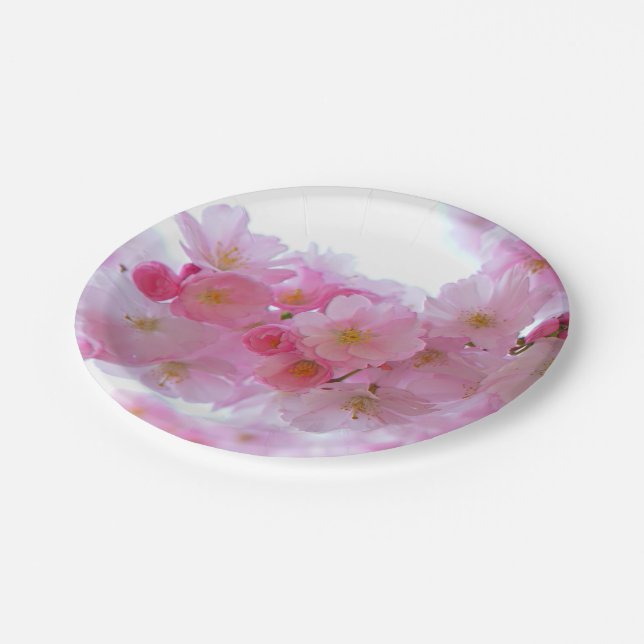 Japanese Cherry Tree Flower Paper Plate (Angled)