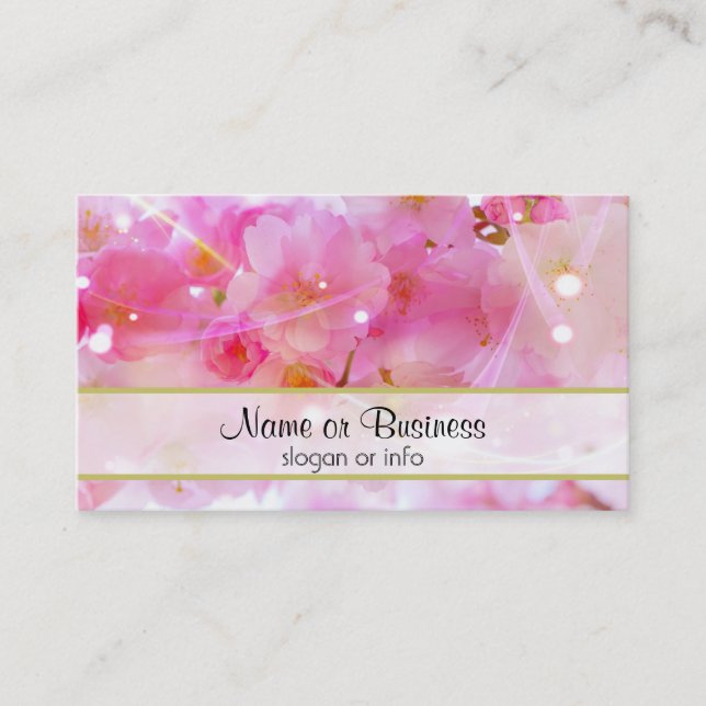 Japanese Cherry Tree with Pastel Pink Blossoms Business Card (Front)