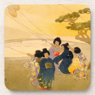 Japanese Children Flying Kites - Bertha Lum - 1913 Coaster