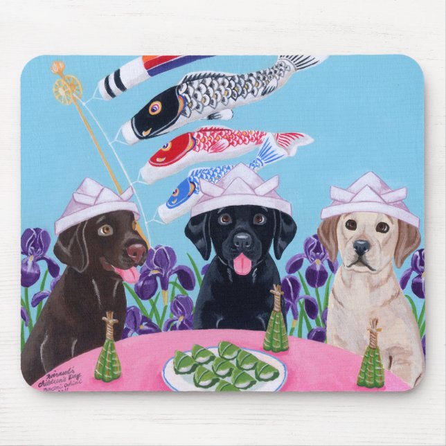 Japanese Children's Day Labradors Mouse Mat (Front)