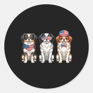 Japanese Chin 4th Of July Aamerican Flag Dog Classic Round Sticker