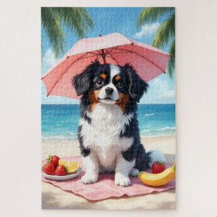 Japanese Chin Beach Relax Scene Jigsaw Puzzle