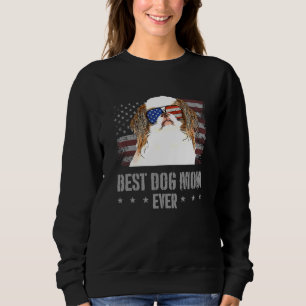 Japanese Chin Best Dog Mum Ever Retro Usa American Sweatshirt