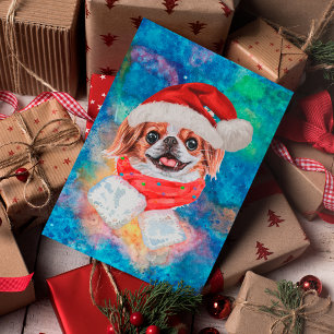 Japanese Chin Breed Dog Christmas Holiday Postcard