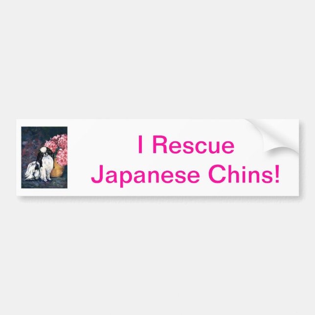 Japanese Chin Bumper Sticker (Front)