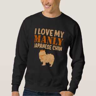 Japanese Chin Canine Boy Dog Manly Gender Reveal Sweatshirt