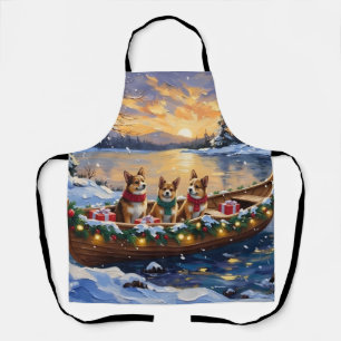 Japanese Chin Christmas Boat Holiday Apron