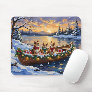 Japanese Chin Christmas Boat Holiday Mouse Mat