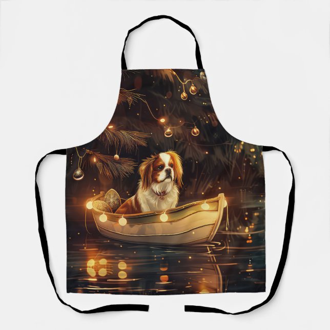 Japanese Chin Christmas Festive Voyage  Apron (Front)