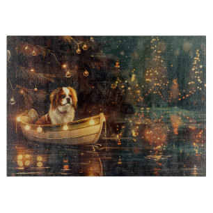 Japanese Chin Christmas Festive Voyage  Cutting Board