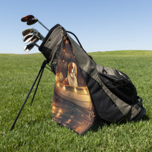 Japanese Chin Christmas Festive Voyage  Golf Towel