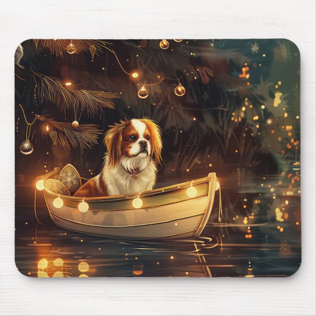 Japanese Chin Christmas Festive Voyage  Mouse Mat (Front)