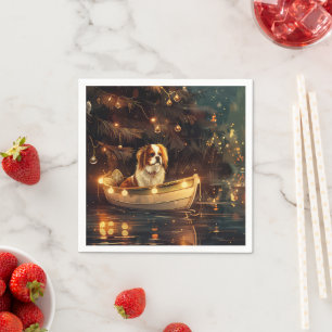 Japanese Chin Christmas Festive Voyage  Napkin