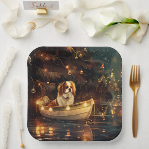 Japanese Chin Christmas Festive Voyage  Paper Plate