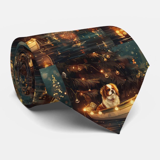 Japanese Chin Christmas Festive Voyage  Tie (Rolled)