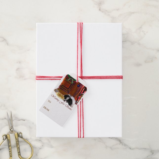 Japanese Chin Christmas Gift Tags (With Twine)