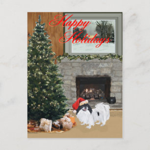 Japanese Chin Christmas Holiday Postcard