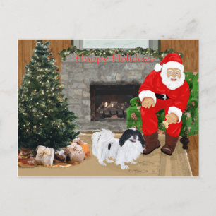Japanese Chin Christmas Holiday Postcard