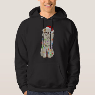 Japanese Chin Christmas Lights Xmas Dog Lover Sant Hoodie