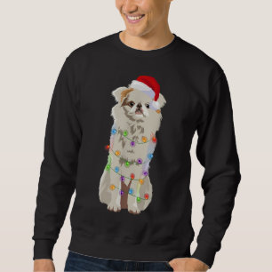 Japanese Chin Christmas Lights Xmas Dog Lover Sant Sweatshirt