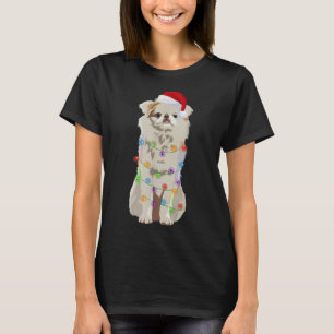 Japanese Chin Christmas Lights Xmas Dog Lover Sant T-Shirt